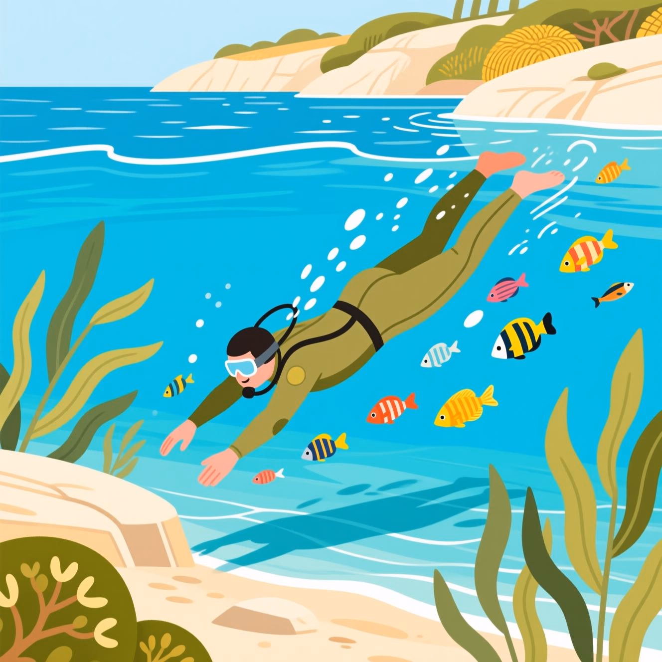 Above and below water